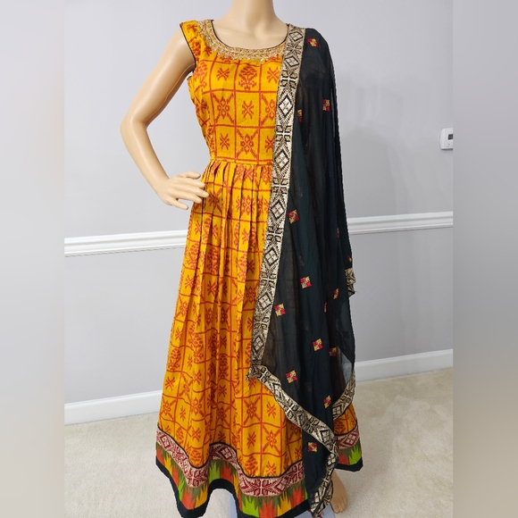 Rust Orange anarkali Suit For Women 2 PC set ethnic Indian wear anarkali suit - Picture 10 of 10